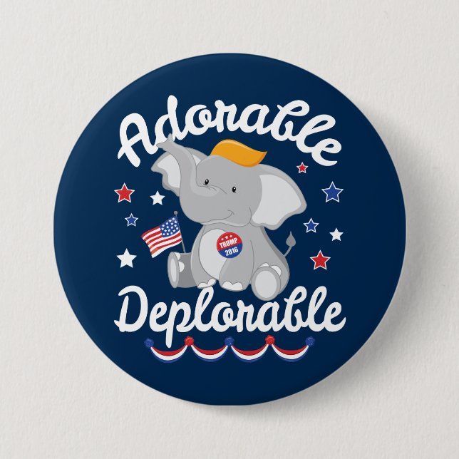 Adorable bedauernswerter Elefant Trump 2016 Button (Vorderseite)