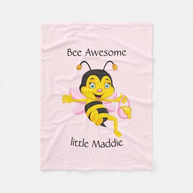 Adorable Bee Girl Cartoon Fleecedecke (Vorderseite)