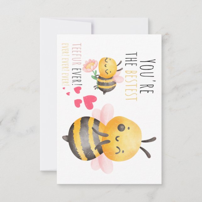 Adorable Bee-Themed Teacher Danke Ihrer Karte - Fu (Vorderseite)