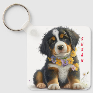 Adorable Bernese Puppy Dog Schlüsselanhänger