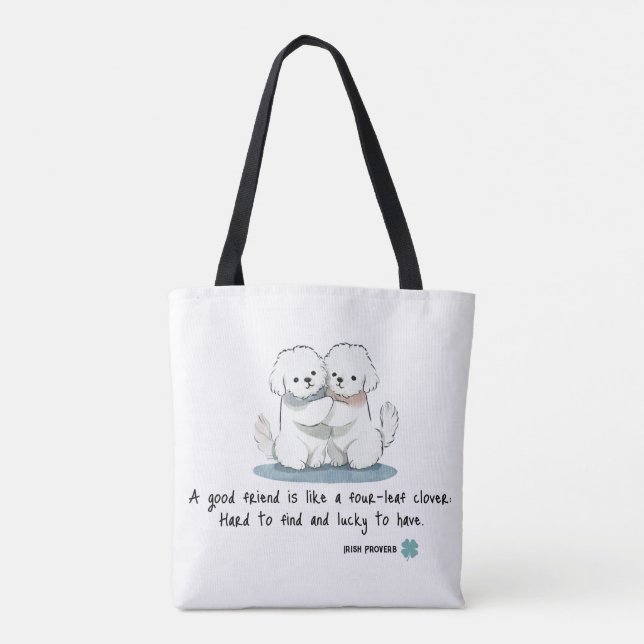 Adorable Bichon Friends with a Quote (Rückseite)