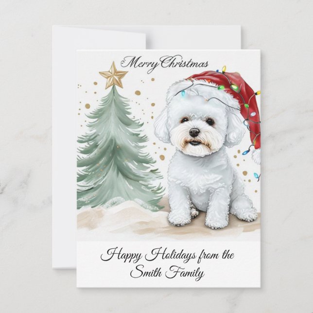Adorable Bichon Personalisierte Weihnachten | (Vorderseite)