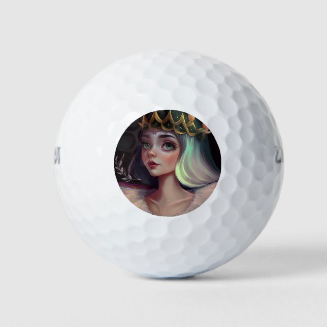 Adorable Big Mit Augen Queen Golfball (Vorderseite)