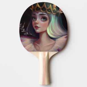 Adorable Big Mit Augen Queen Tischtennis Schläger