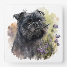 ADORABLE BLACK AFFENPINSCHER HUND MIT BLUME