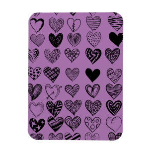Adorable Black Heart Scribble Zeichnend Magnet