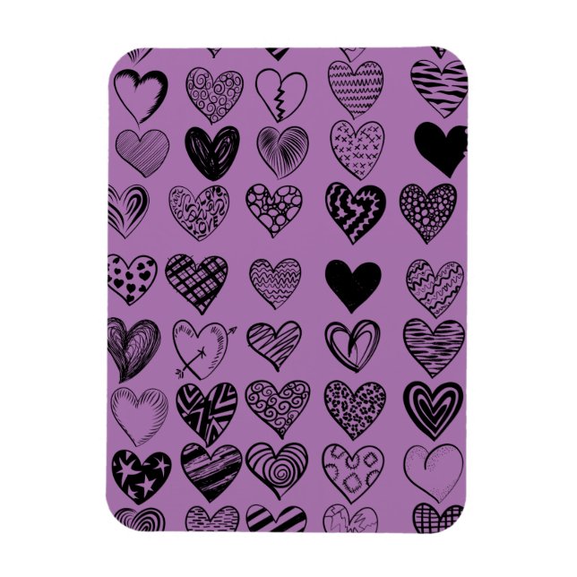 Adorable Black Heart Scribble Zeichnend Magnet (Vertikal)