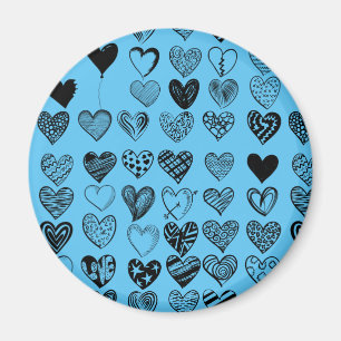Adorable Black Heart Scribble Zeichnend Magnet
