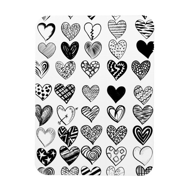 Adorable Black Heart Scribble Zeichnend Magnet (Vertikal)