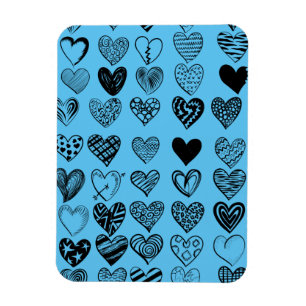 Adorable Black Heart Scribble Zeichnend Magnet