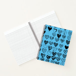 Adorable Black Heart Scribble Zeichnend Notebook Notizbuch