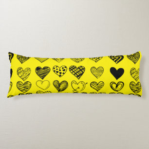 Adorable Black Heart Scribble Zeichnend Seitenschläferkissen
