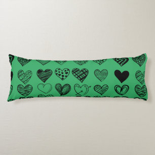 Adorable Black Heart Scribble Zeichnend Seitenschläferkissen