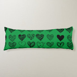 Adorable Black Heart Scribble Zeichnend Seitenschläferkissen