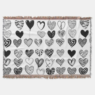 Adorable Black Heart Scribe Zeichnend Decke
