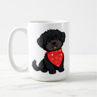 Adorable Black Puppy mit einem roten Bandana
