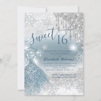 Adorable blaues Kleid silber glänzende Tropfen omb Einladung