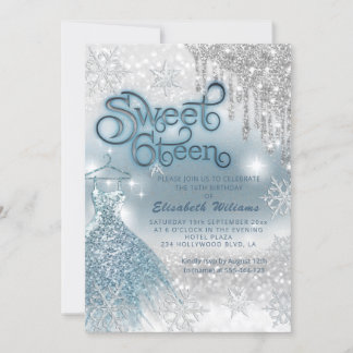 Adorable blaues Kleid silber glänzende Tropfen omb Einladung