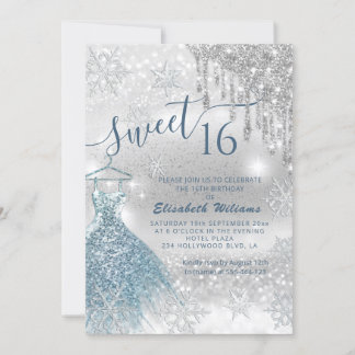 Adorable blaues Kleid silberglänzende Tropfen ombr Einladung