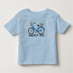 Adorable Blue Bicycle Bauern Market Shopping Kleinkind T-shirt