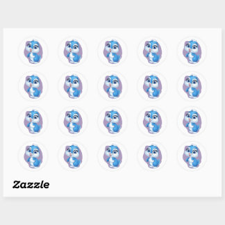 Adorable Blue Bunny Sticker - Niedlicher Cartoon K
