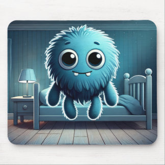 Adorable Blue Fluffy Creature Mousepad