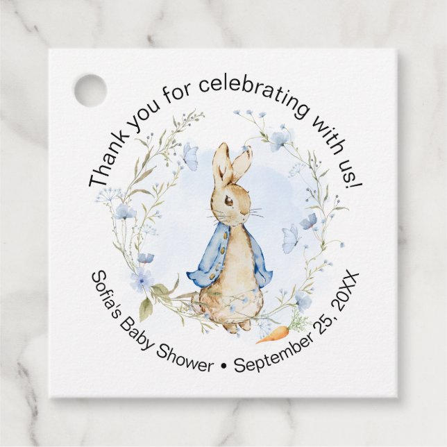 Adorable Blue Peter Rabbit Geschenkanhänger (Vorderseite)