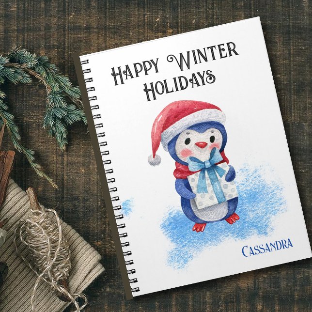 Adorable Blue Pinguin Winterplaner 6.5x8.75 Notizblock (Von Creator hochgeladen)