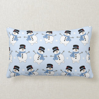 Adorable Blue Snowman Pillow Lendenkissen