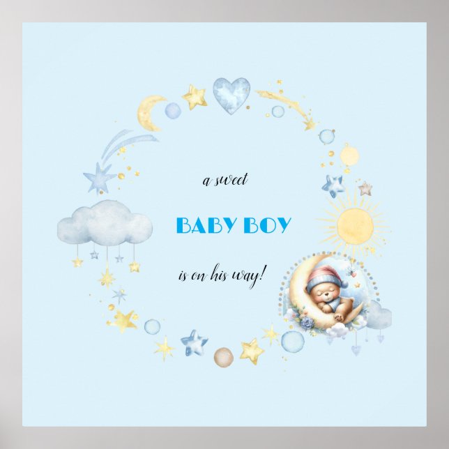 Adorable Blue Table Confetti Poster (Vorne)