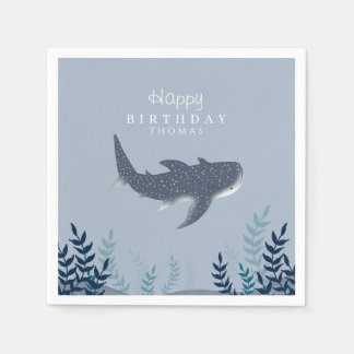 Adorable Blue Under Sea Manta Ray Geburtstag Serviette