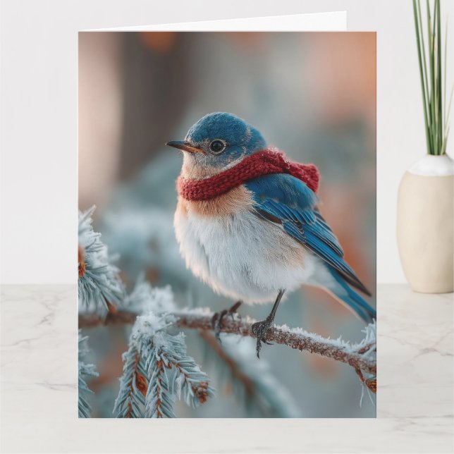 Adorable Bluebird im Scara Karte (Vorderseite)