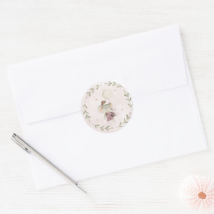 Adorable Boho Elephant Botanische Babydusche Runder Aufkleber