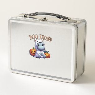 Adorable BOO DENG My Moo Thang Baby Hippo Hallowee Metall Brotdose