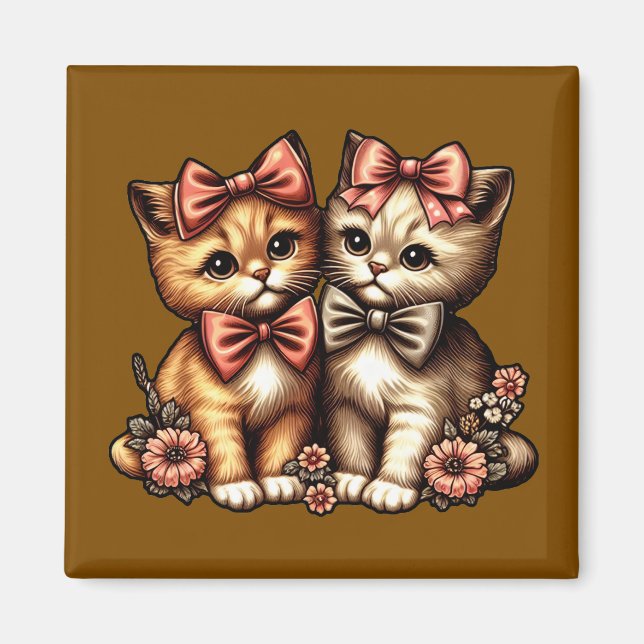 Adorable Bow-tied Kittens Magnet (Vorne)