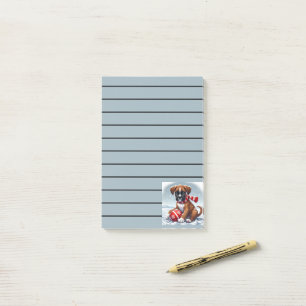 Adorable Boxer Welpe in Snowy Landschaft Post-it Klebezettel