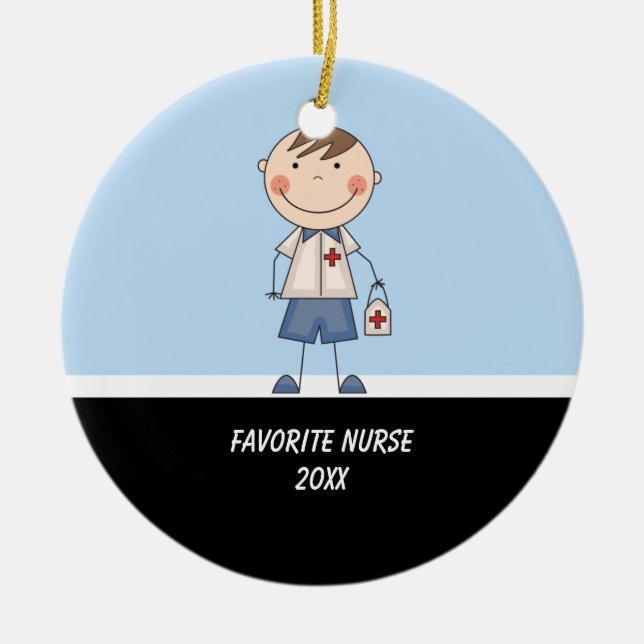 Adorable Boy Nurse Ornament (Vorne)