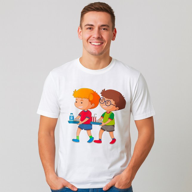 Adorable Boys, die Lebensmittel mitführen T-Shirt (Von Creator hochgeladen)