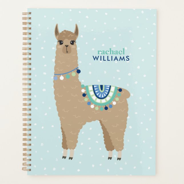 Adorable Brown Alpaca Personalisiert Planer (Vorderseite)