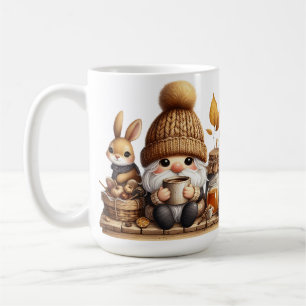 ADORABLE BROWN & GRAU FALL AUTUMN GNOMES KAFFEETASSE