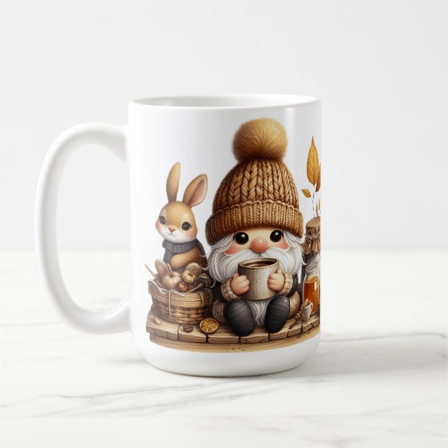 ADORABLE BROWN & GRAU FALL AUTUMN GNOMES KAFFEETASSE (Links)