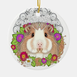 Adorable Brown Guinea Pig Keramik Ornament
