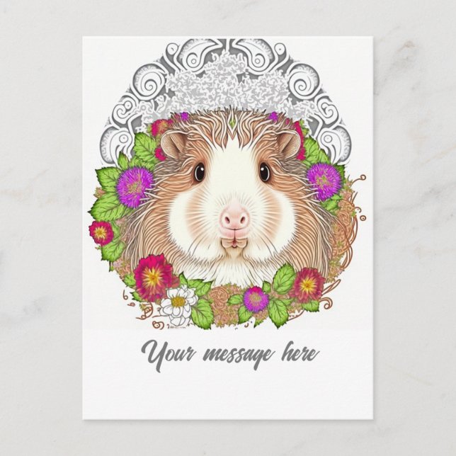 Adorable Brown Guinea Pig Postkarte (Vorderseite)