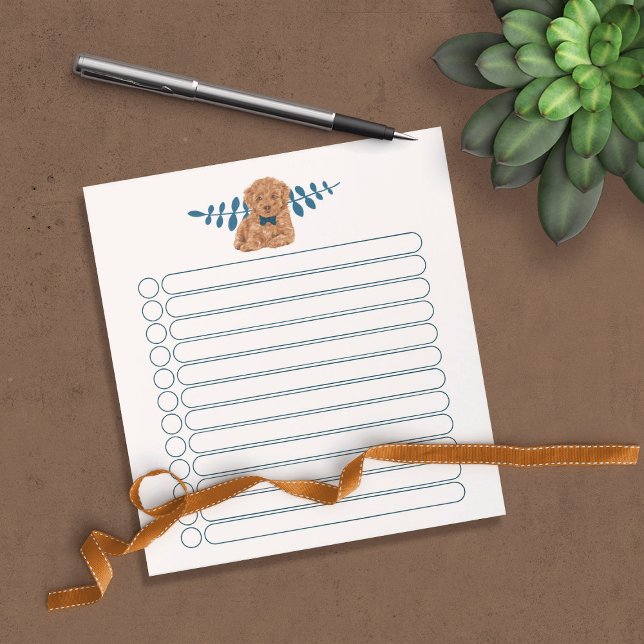 Adorable Brown Poodle Dog List Notizblock (Von Creator hochgeladen)