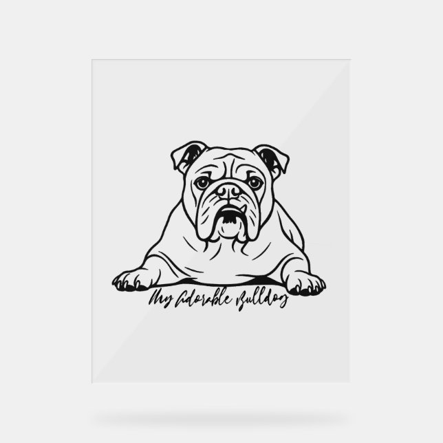 Adorable Bulldog Acrylschild (Vorderseite)