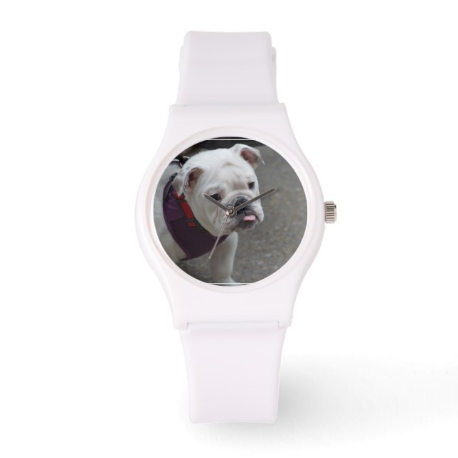Adorable Bulldog Armbanduhr (Vorderseite)