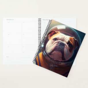 Adorable Bulldog Astronautin Planer