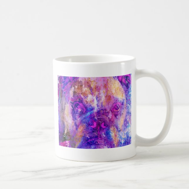 Adorable Bulldog Mixed Media Tasse (Rechts)