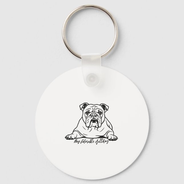 Adorable Bulldog Schlüsselanhänger (Vorderseite)