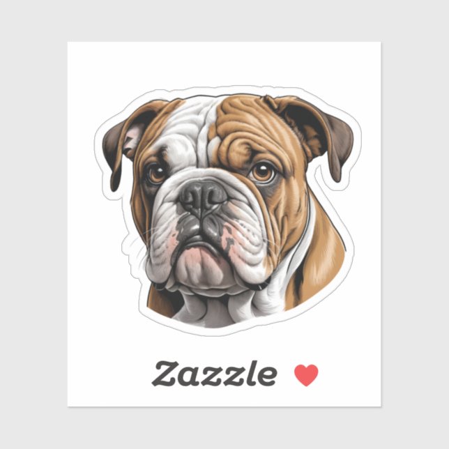 Adorable Bulldogsticker - Niedliches Hundeschenkge Aufkleber (Blatt)